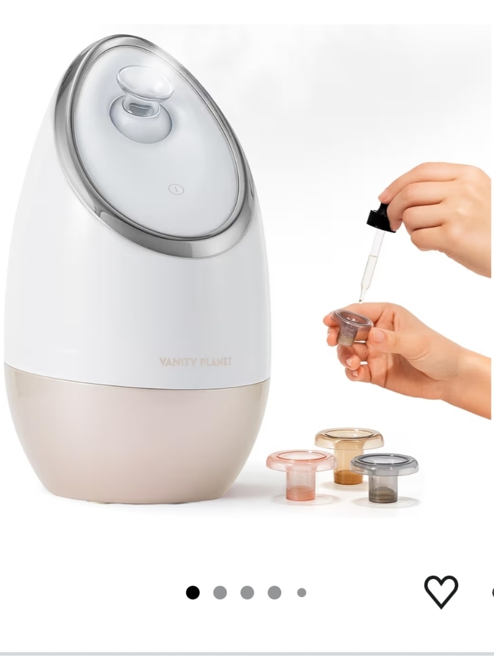 Vanity Planet White & Beige Facial Steamer with Multicolor Treatment Nozzles